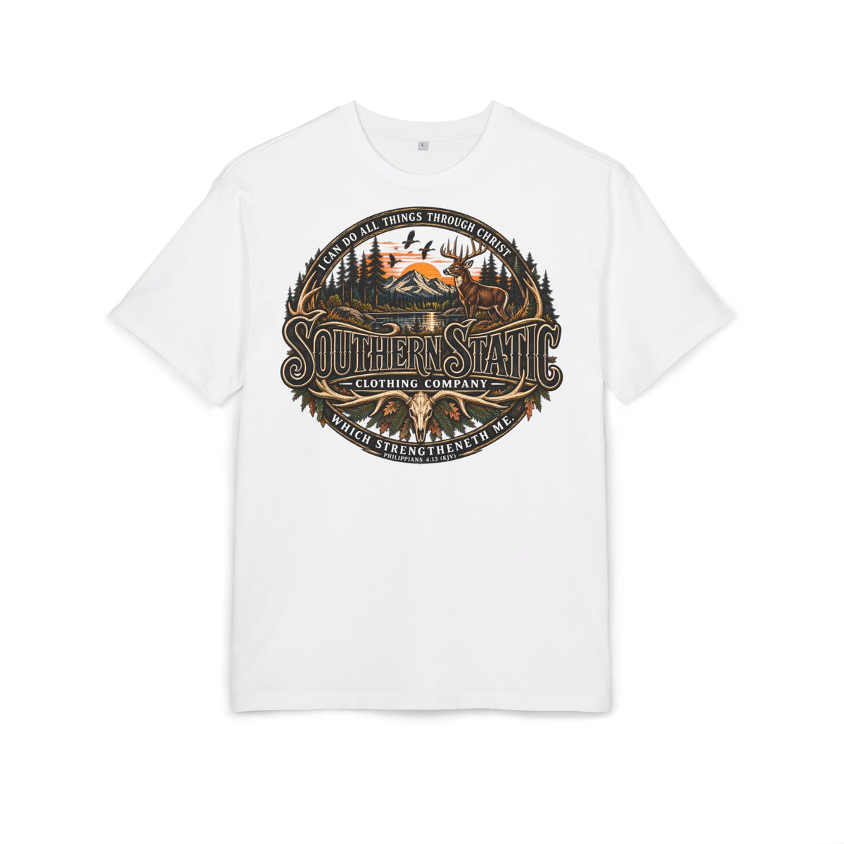 Southern Static Graphic Tee — Outdoor Vintage Sunset Design