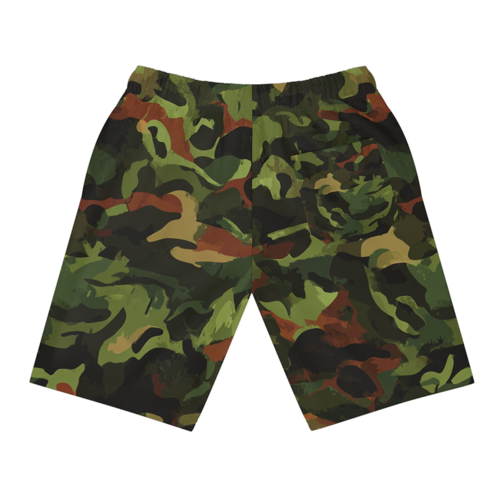Camo Athletic Long Shorts — Southern Static Logo Performance Drawstring