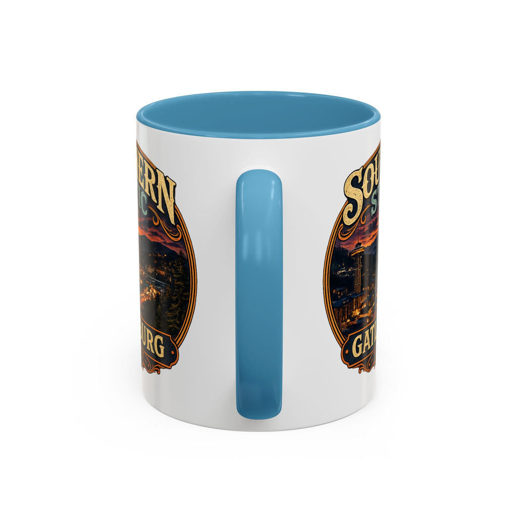 Southern Static Gatlinburg Coffee Mug | Scenic Tennessee Mountains, Night Skyline