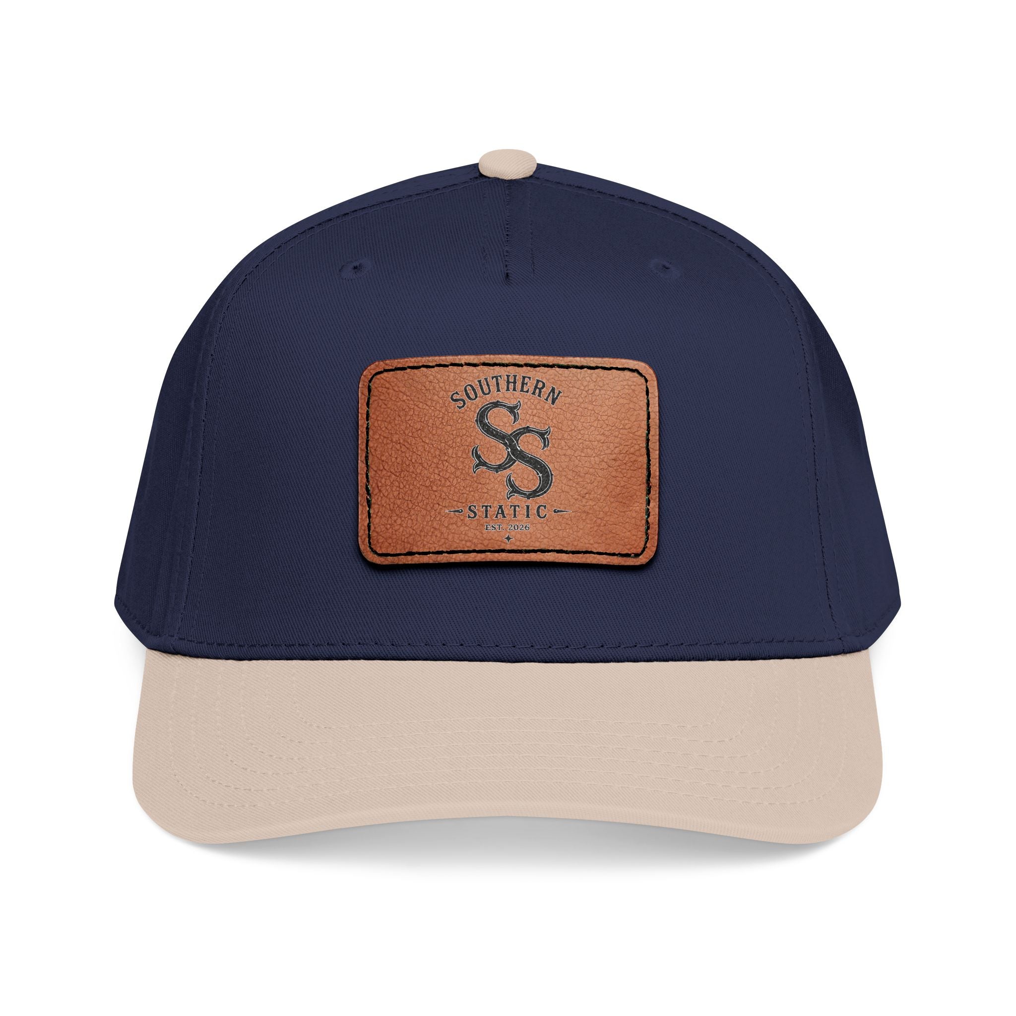 Leather Patch Baseball Cap – Vintage Southern Static Logo