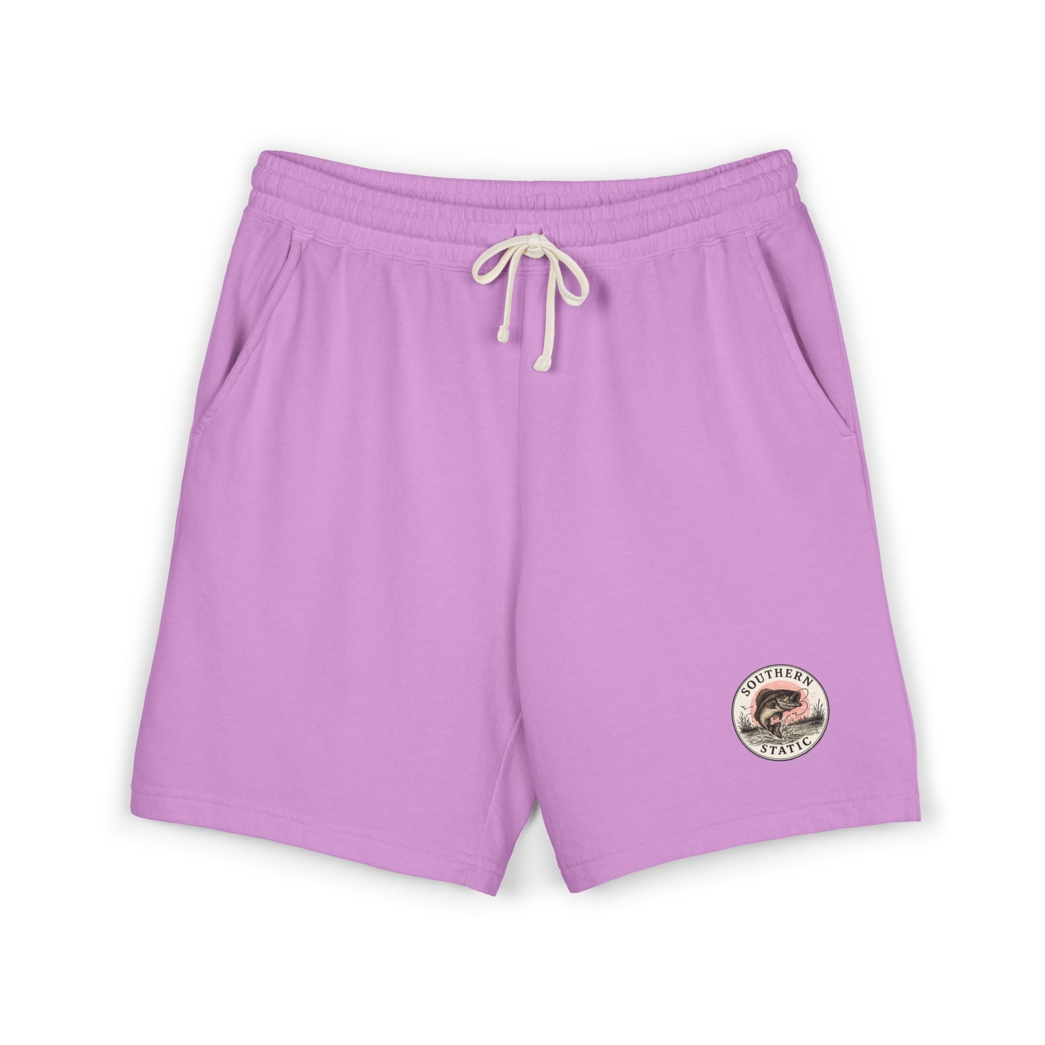 Lightweight Garment-Dyed Fleece Sweat Shorts — Retro ‘Southern Trails’ Patch