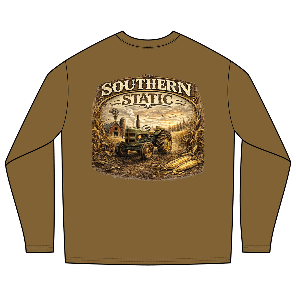 Southern Static Tractor Long Sleeve Tee | Farm Vintage Country