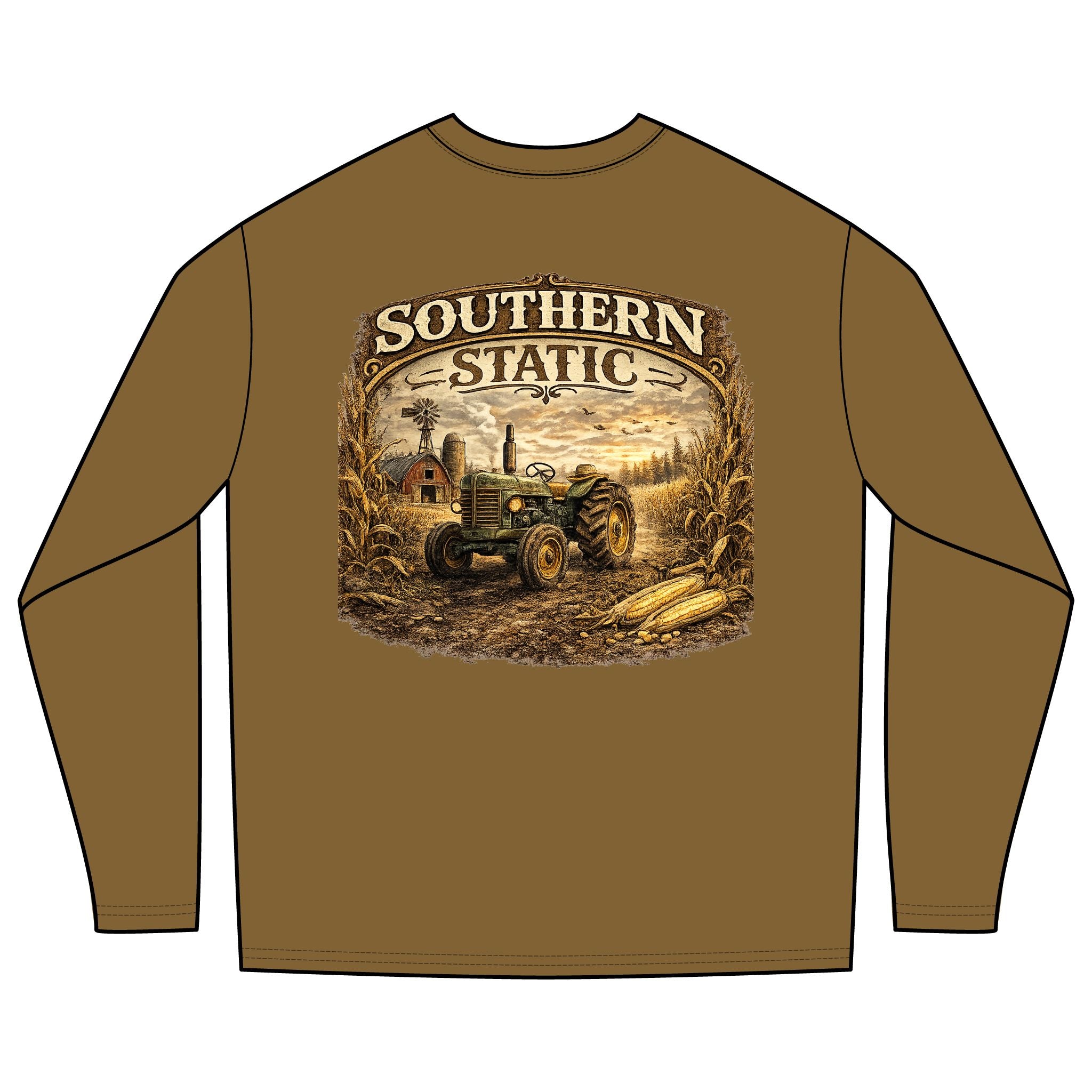 Southern Static Tractor Long Sleeve Tee | Farm Vintage Country