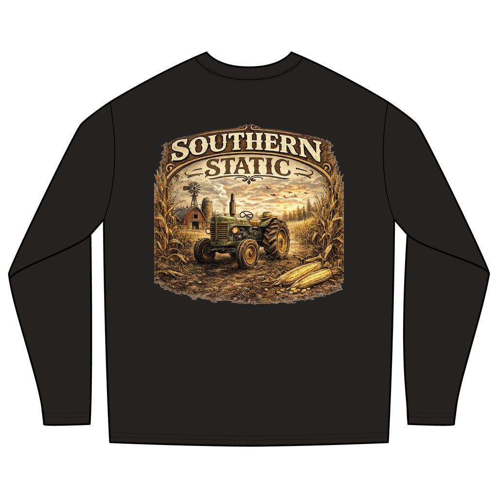 Southern Static Tractor Long Sleeve Tee | Farm Vintage Country
