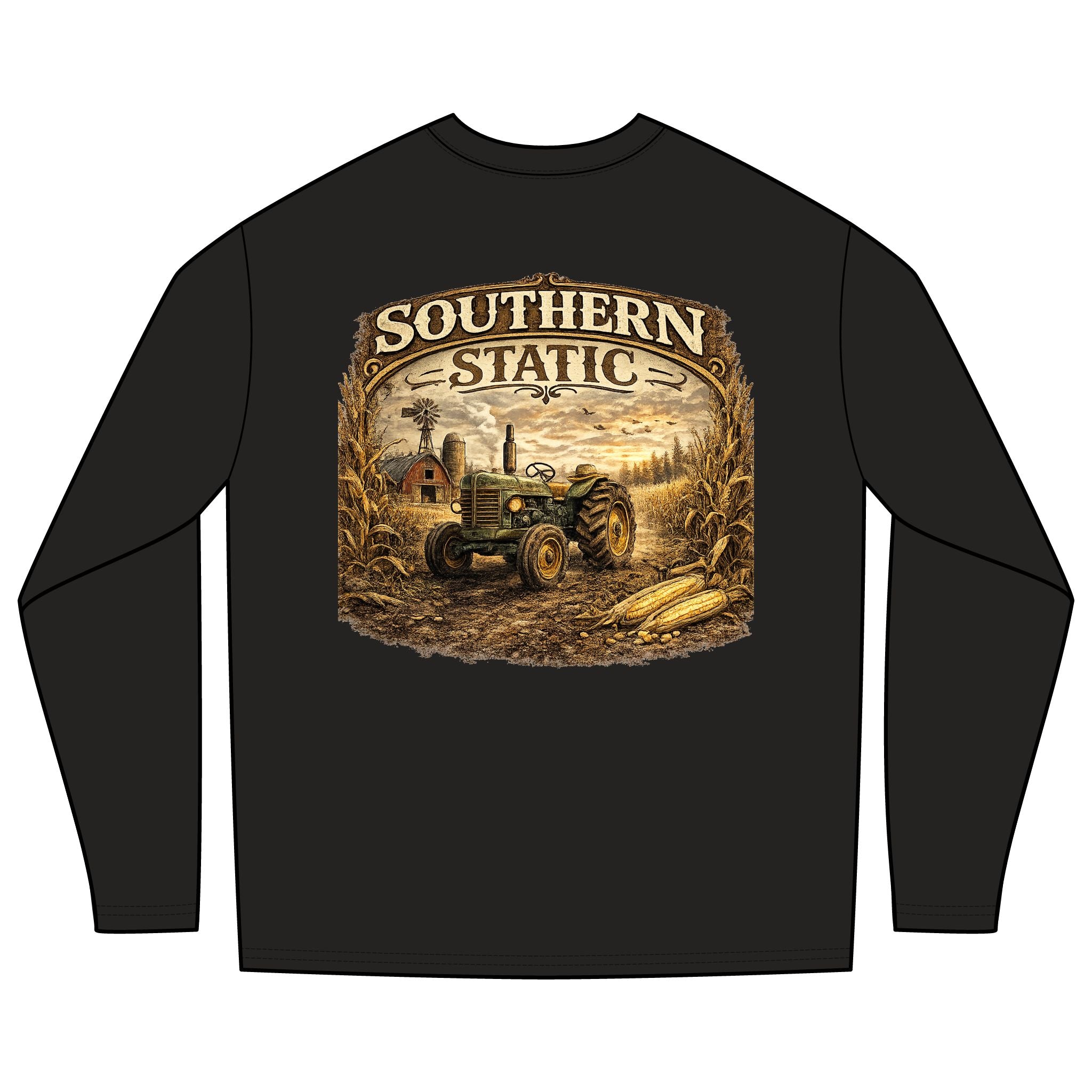 Southern Static Tractor Long Sleeve Tee | Farm Vintage Country