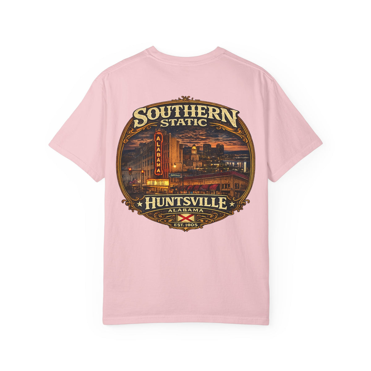 Huntsville Alabama Southern Static T-Shirt — Vintage City Skyline Tee