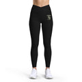 Women’s Luxe Leggings — Slim V-Waist Black Leggings with Subtle Monogram Logo