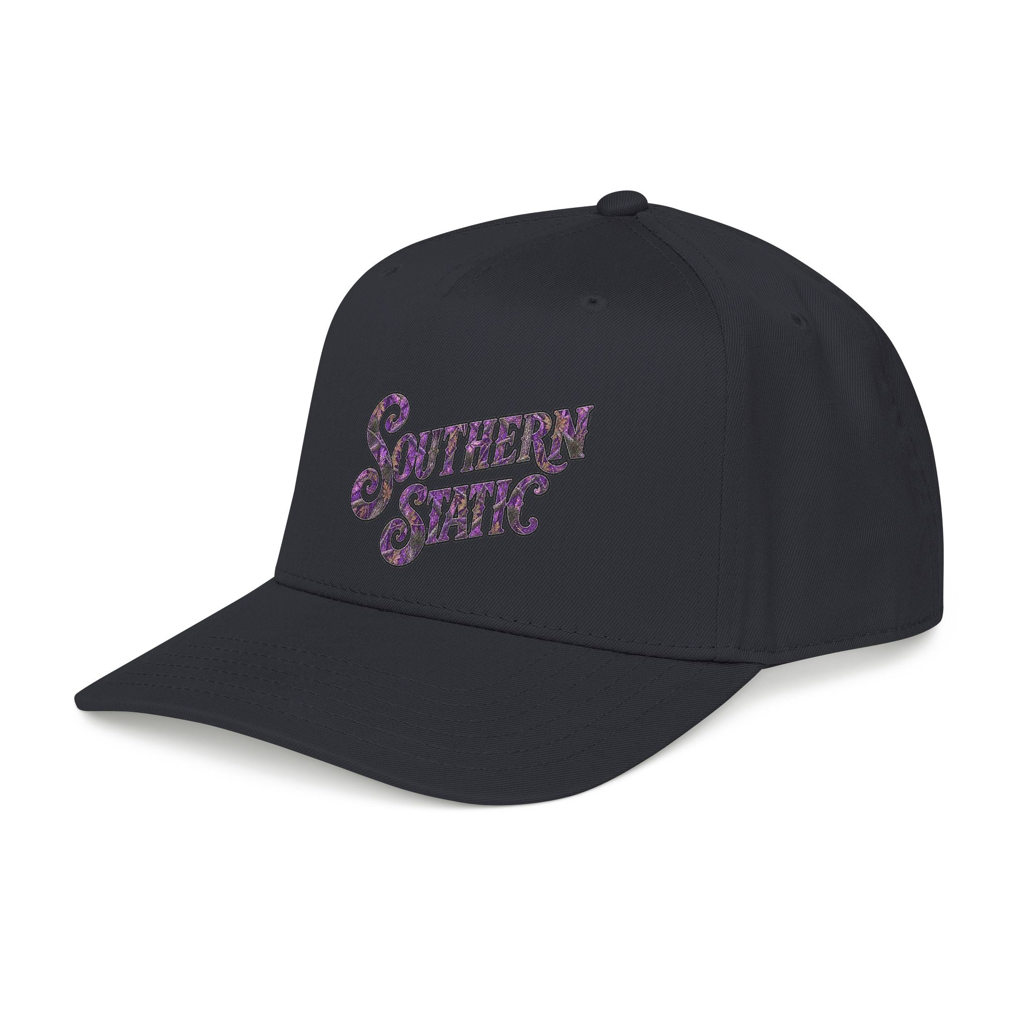 Southern Static Baseball Cap — Retro Floral Script Dad Hat