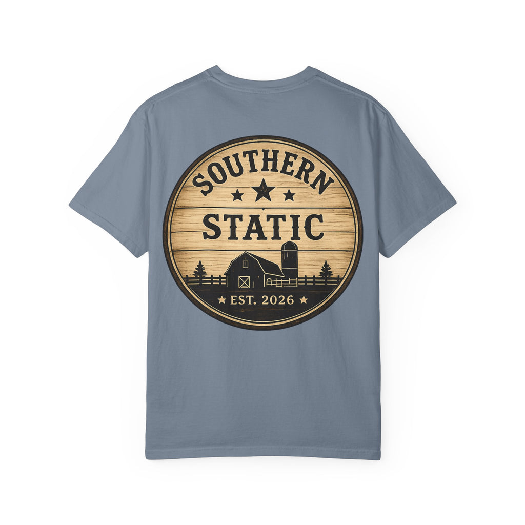 Southern Static Barn Logo T-Shirt — Rustic Farmhouse Graphic Tee