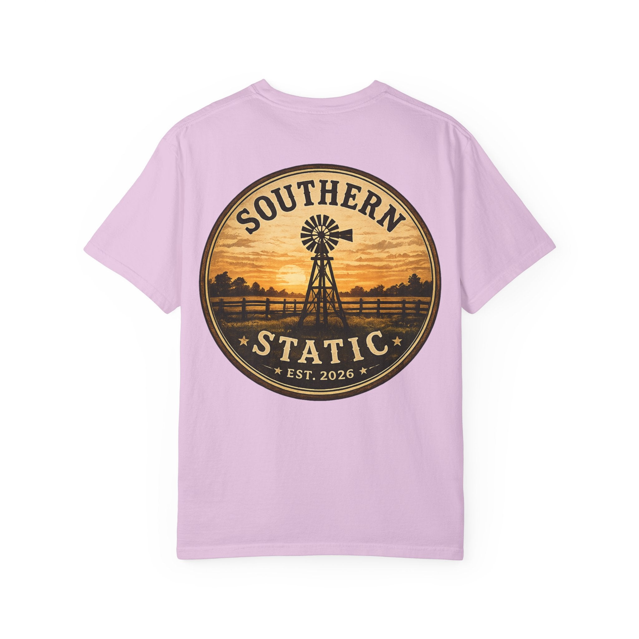 Southern Static Windmill T-Shirt — Vintage Sunset Graphic Tee