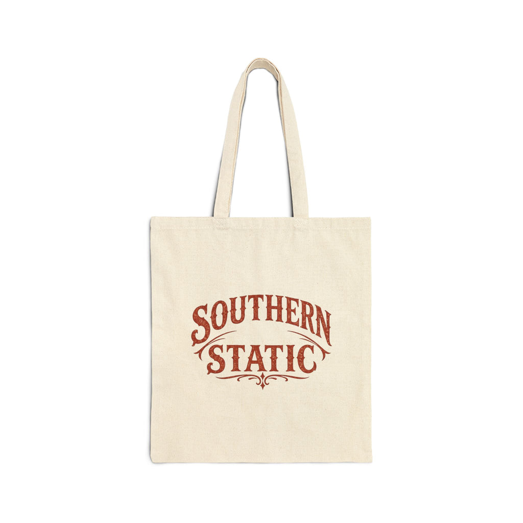 Southern Static Tote Bag | Vintage Western Logo canvas tote
