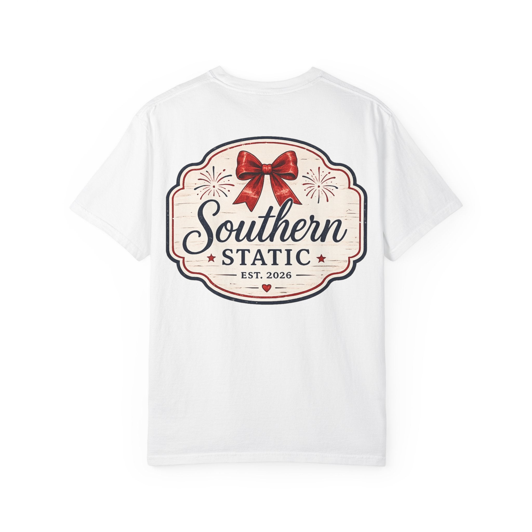 Women’s Southern Static Logo T-Shirt — Patriotic Bow Graphic Tee