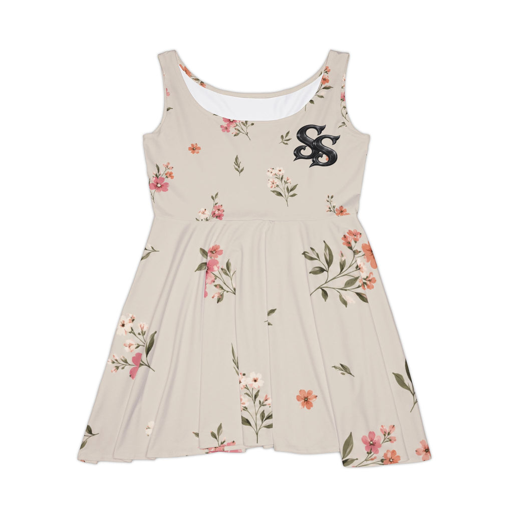 Blush Floral Pattern Women's Skater Dress