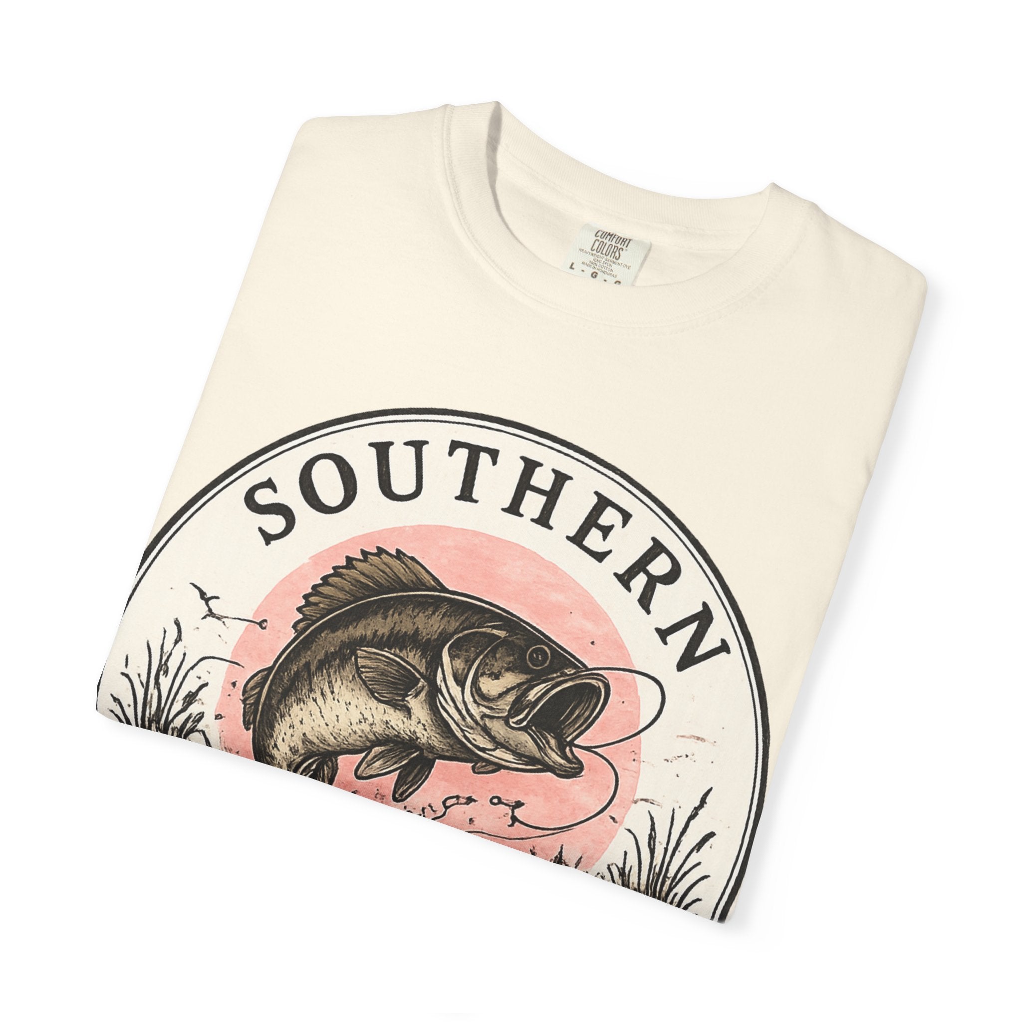 Bass Fishing Graphic T-Shirt — "Southern Static" Vintage Pond Logo