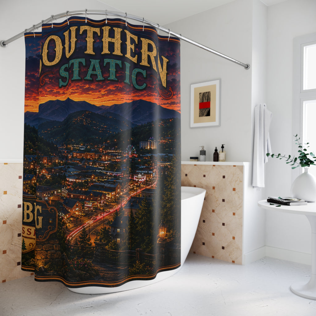 Southern Station Nashville Shower Curtain | Vintage Train Station Sunset