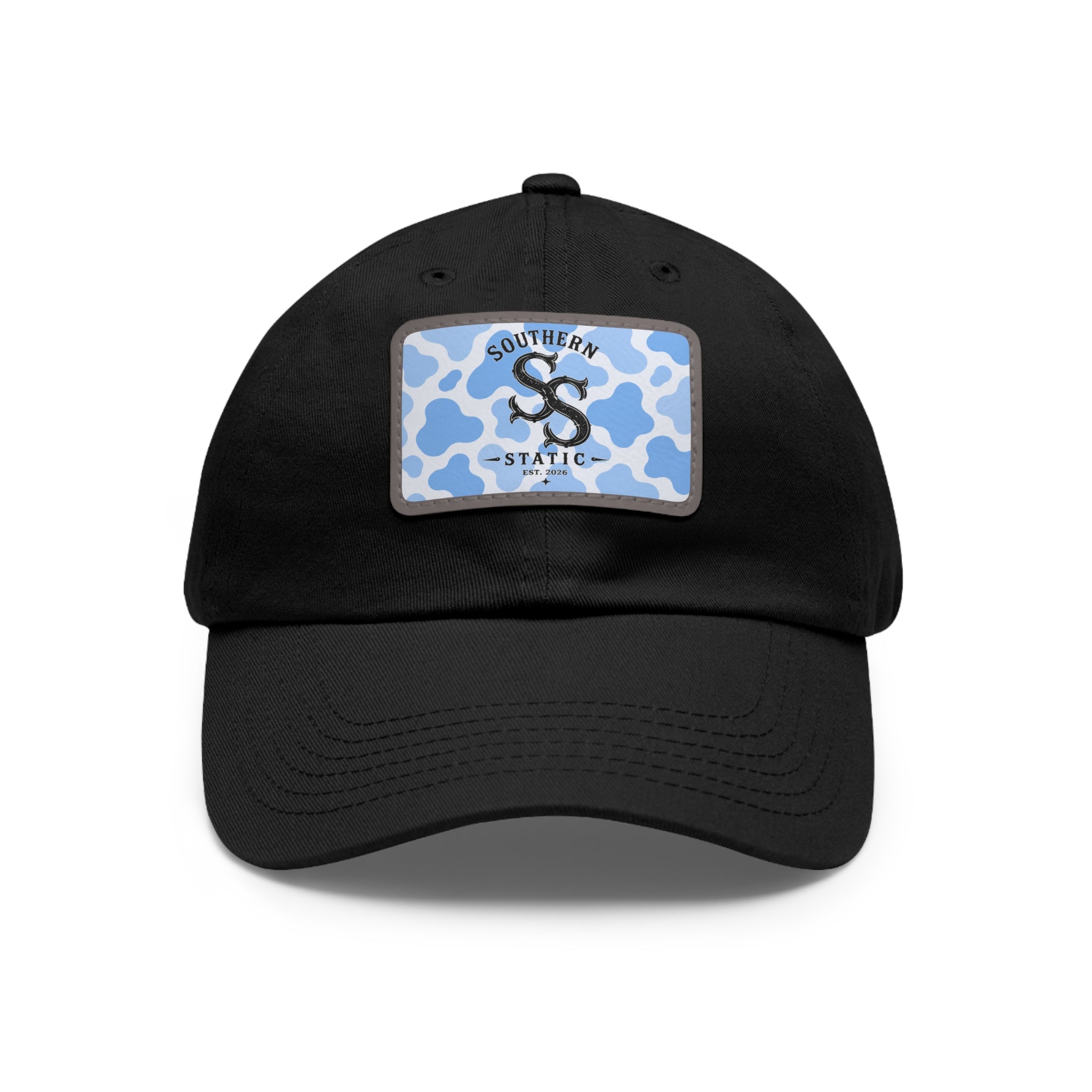 Southern Static Blue Camo Leather Patch Dad Hat