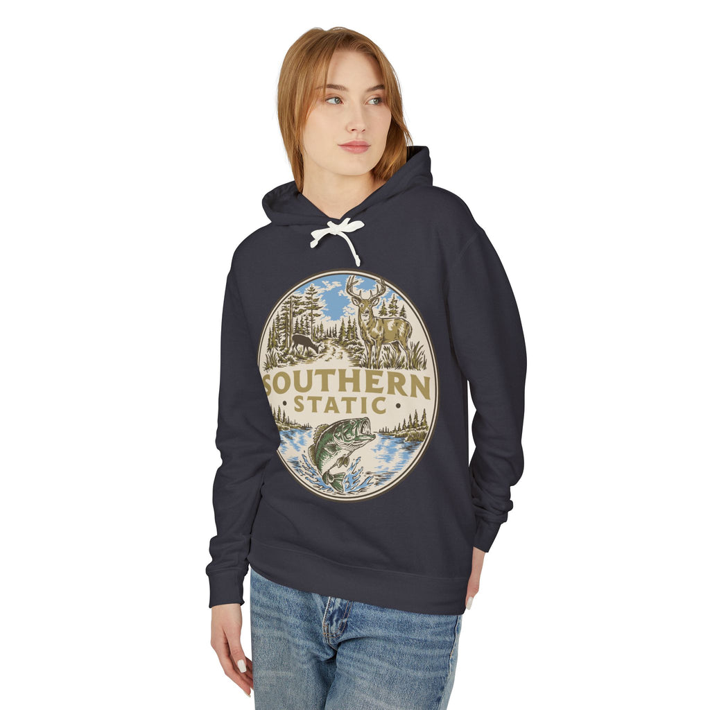 Southern Static Fishing Hoodie - Vintage Outdoors Bass Sweatshirt