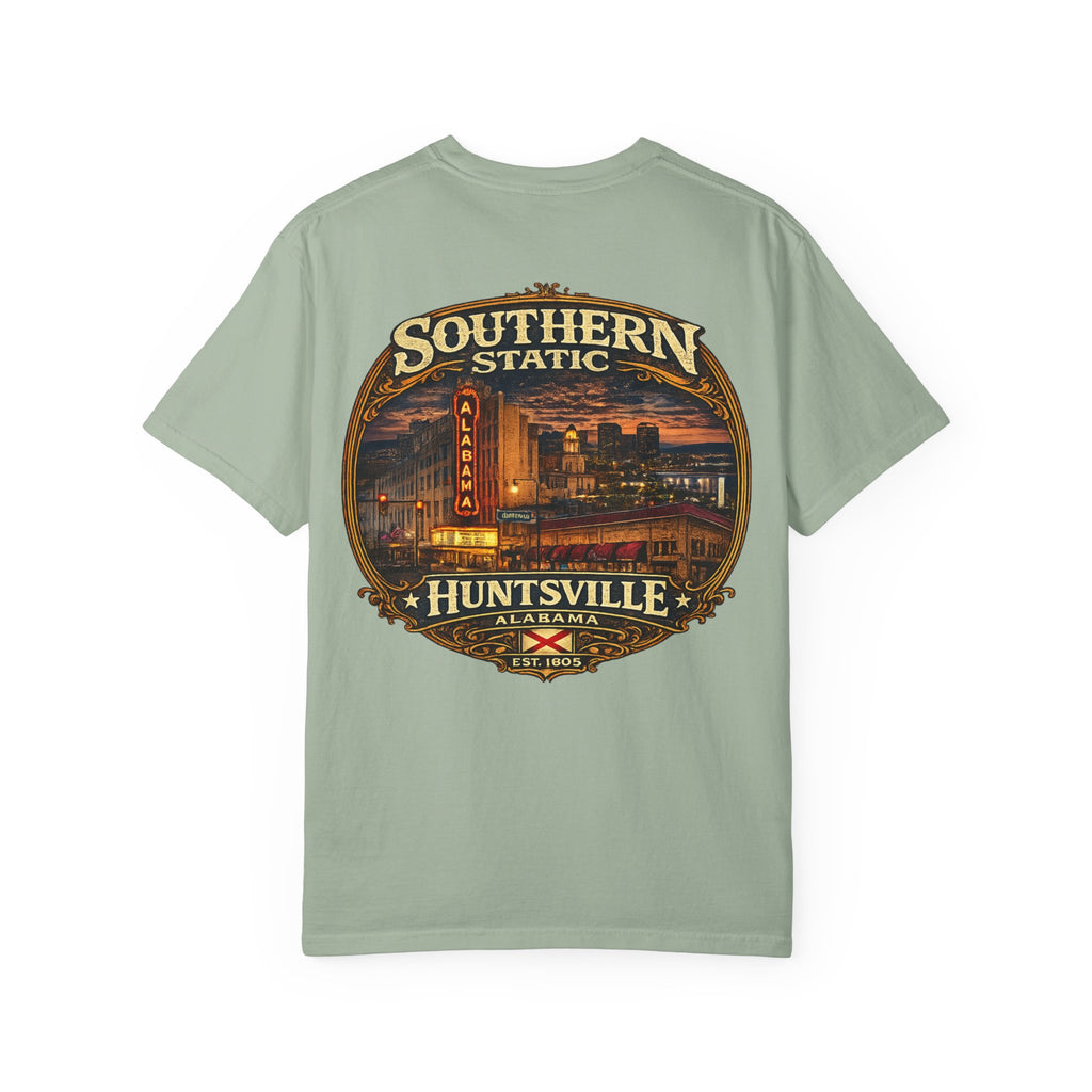 Huntsville Alabama SoutherN Static T-Shirt — Vintage City Skyline Tee