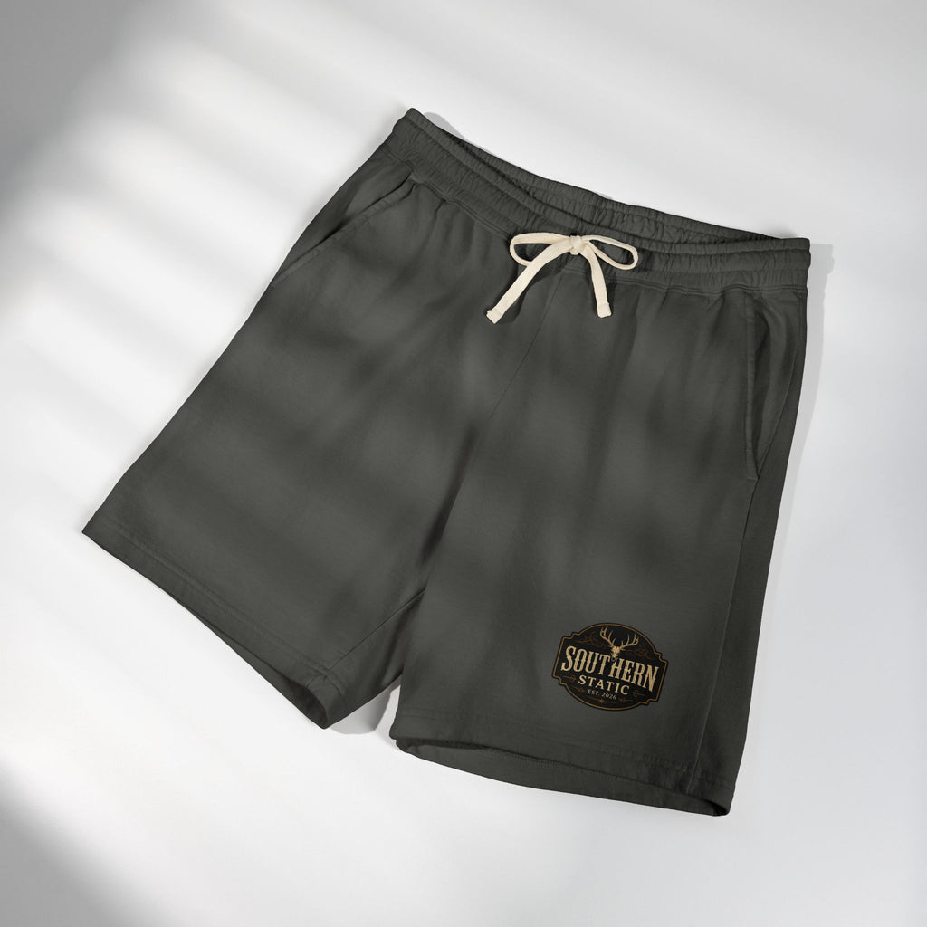 Lightweight Garment-Dyed Fleece Sweat Shorts — Southern Static Logo