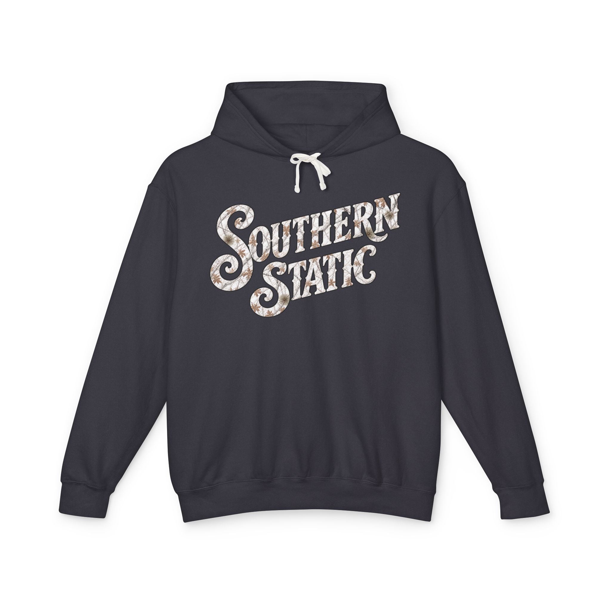 Southern Static Hoodie — Retro Floral Script Lightweight Hoodie