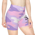 Pink & Purple Camo Women's Biker Shorts