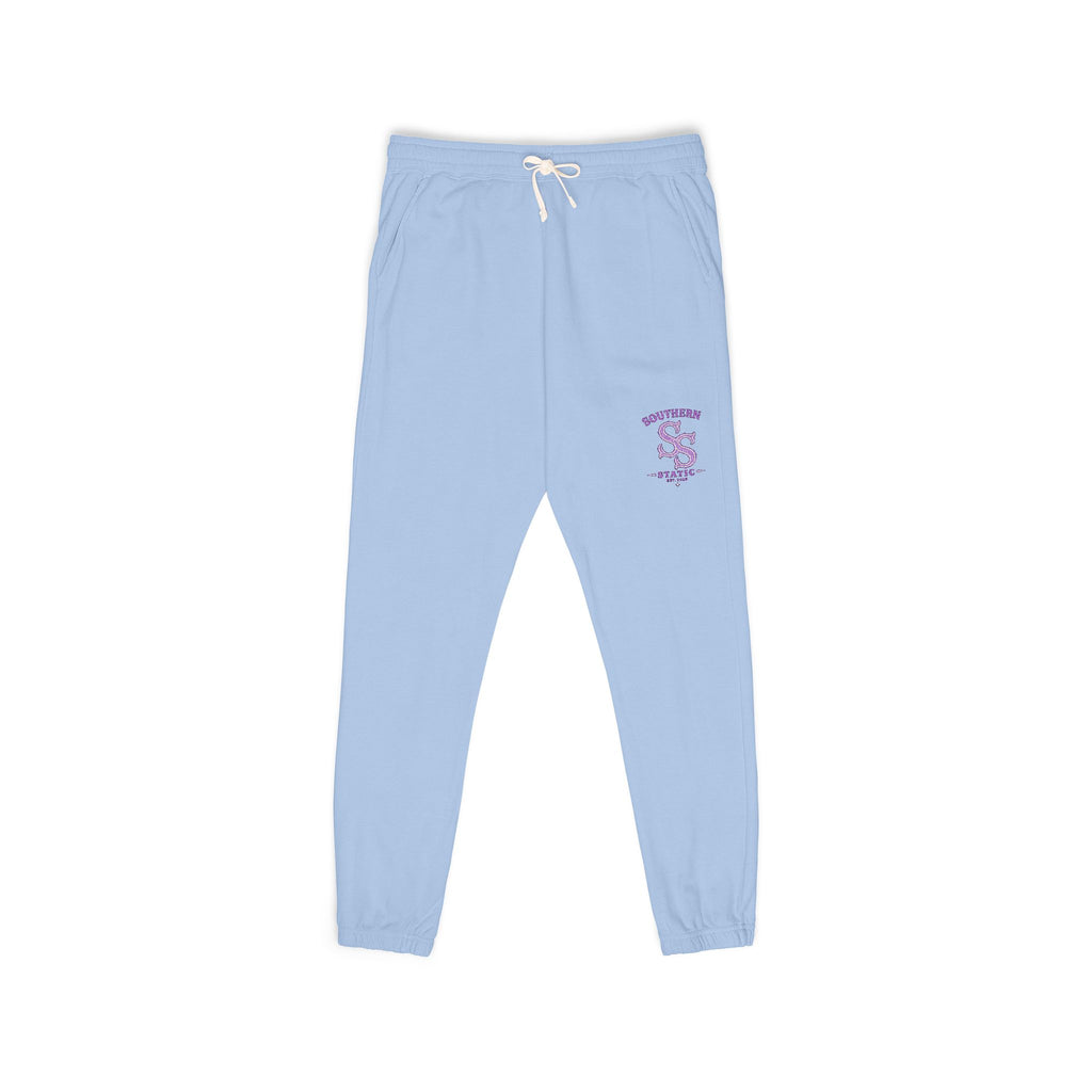 Embroidered 'S' Floral Sweatpants – Garment-Dyed Fleece Joggers