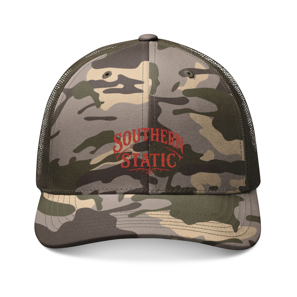 Southern Static Embroidered Camouflage Trucker Hat | Camo Mesh Cap