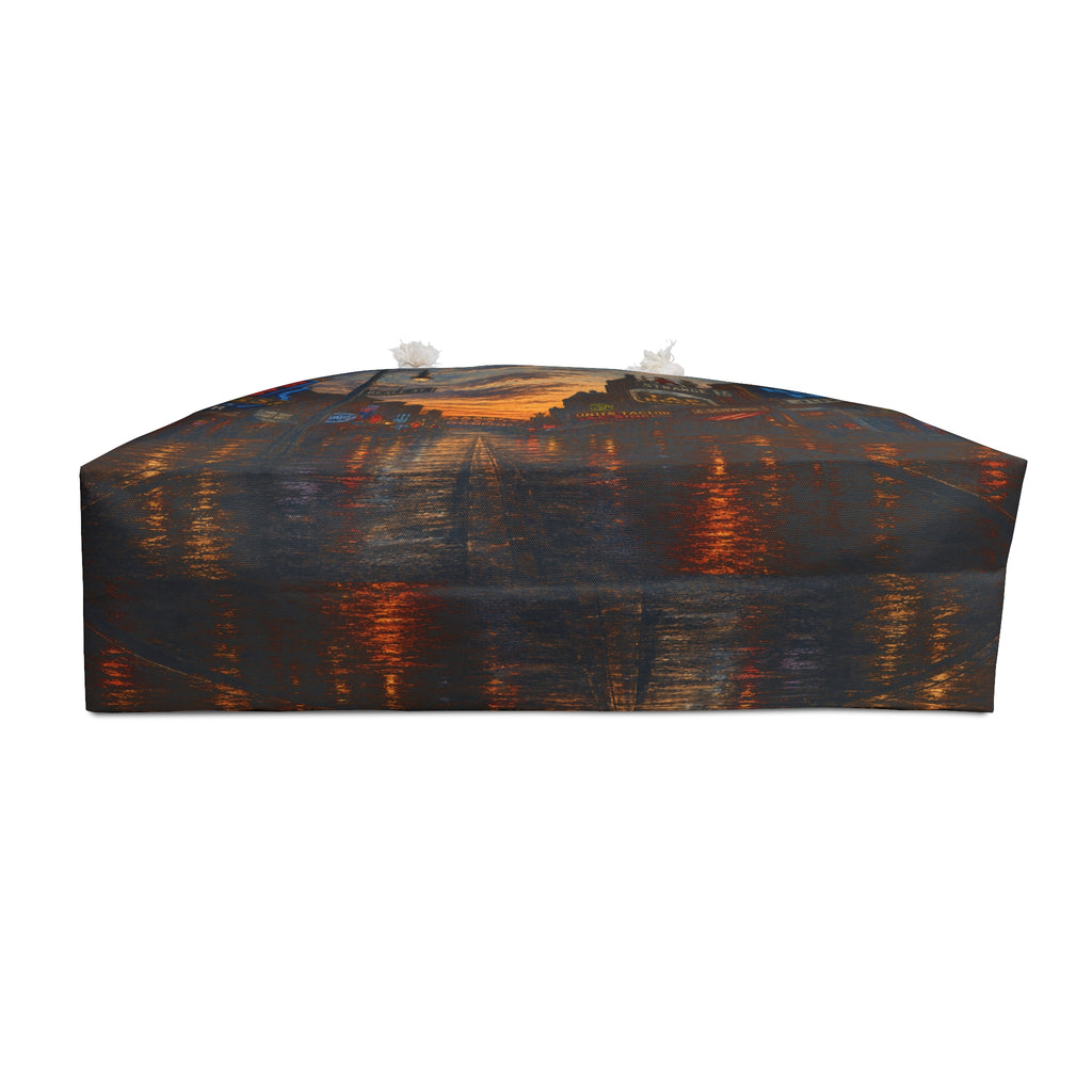 Blues District Nightscape Weekender Bag | Neon Juke Joint Street Scene