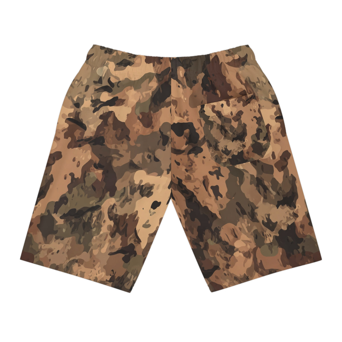 Camo Athletic Long Shorts — Brown Desert Print