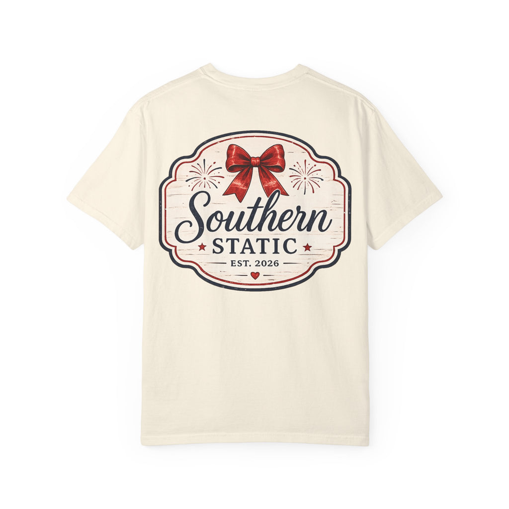 Women’s Southern Static Logo T-Shirt — Patriotic Bow Graphic Tee