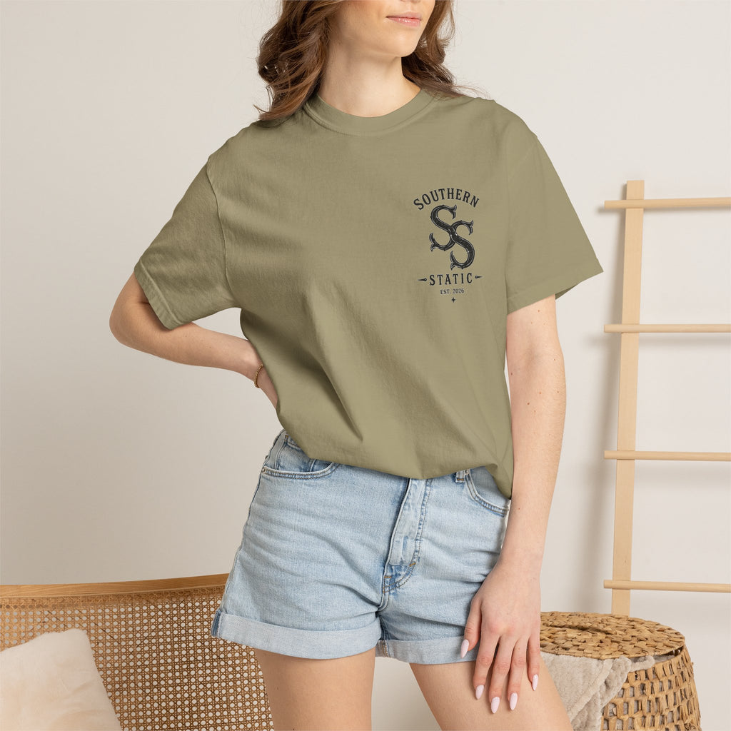 Southern Static Vintage Shield T‑Shirt — 'Southern Static' Logo Tee