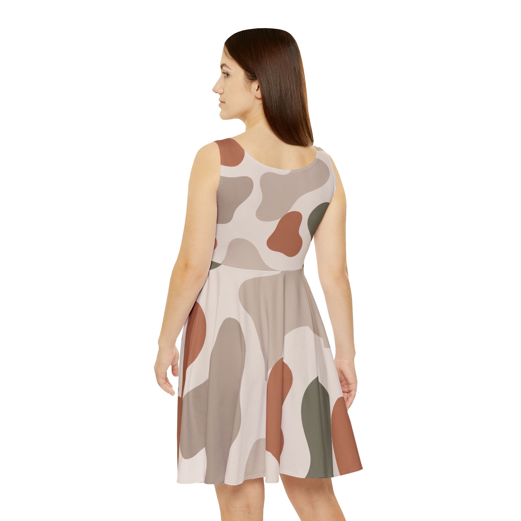 Abstract Earth Tone Camo Women's Skater Dress | All-Over Print