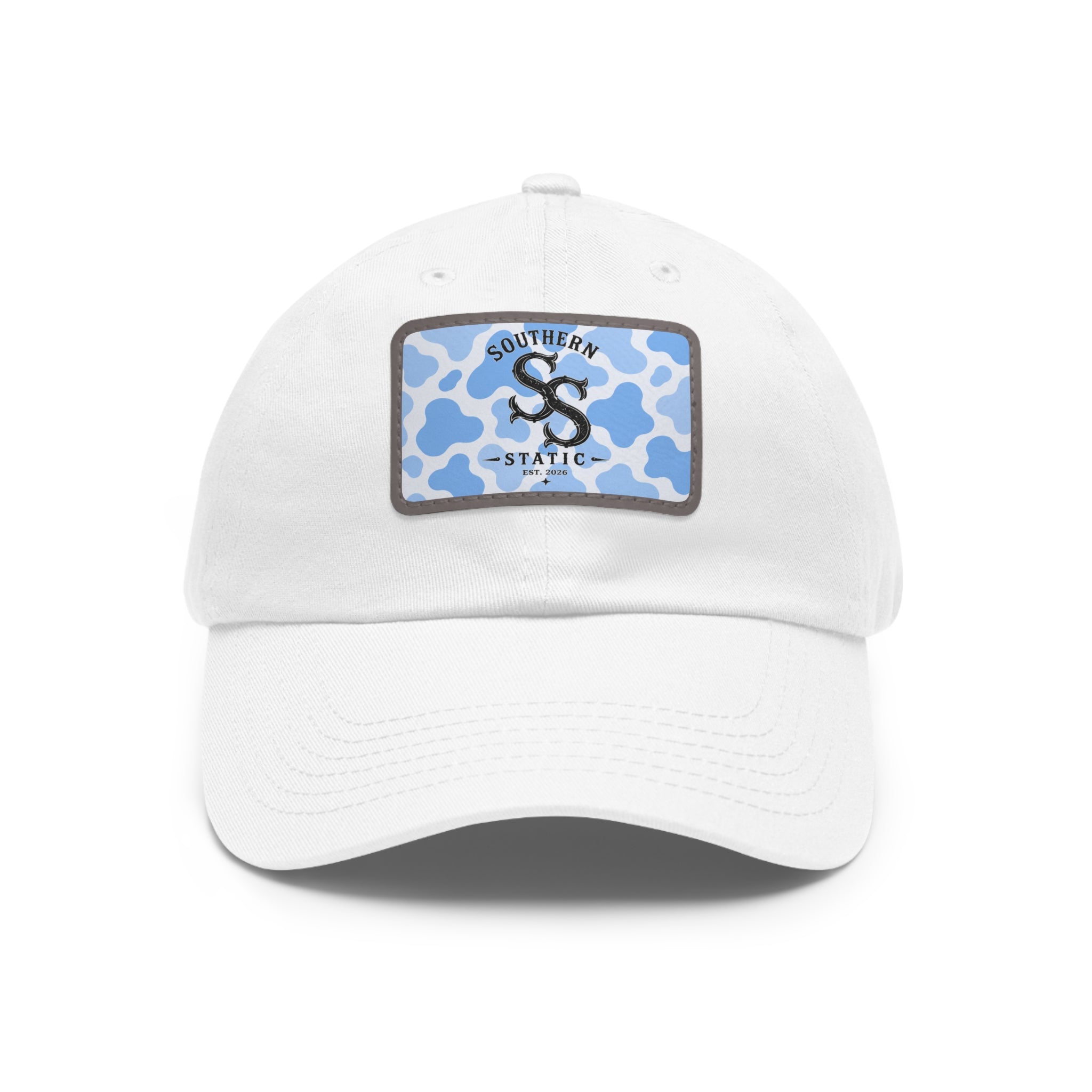 Southern Static Blue Camo Leather Patch Dad Hat