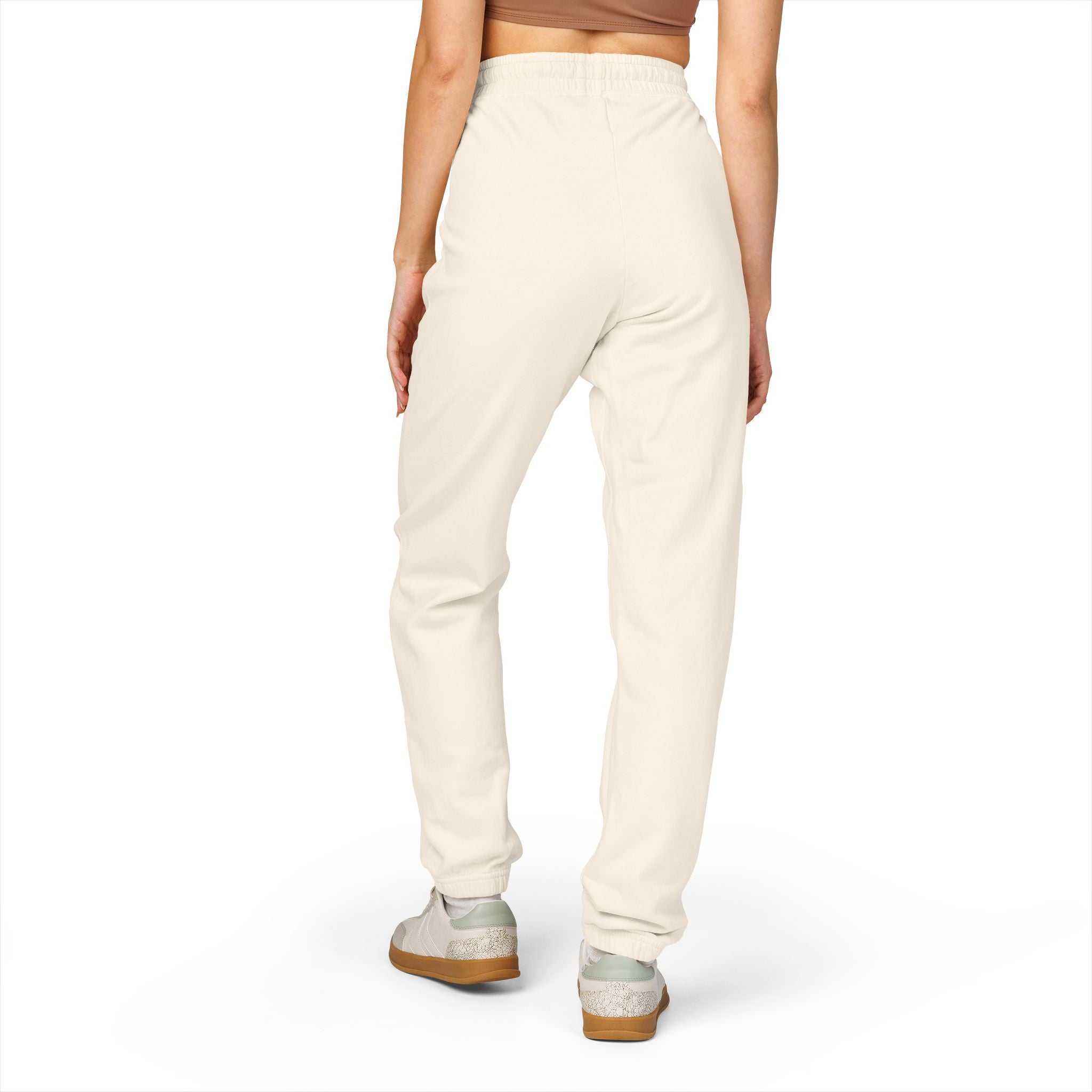 Embroidered 'S' Floral Sweatpants – Garment-Dyed Fleece Joggers