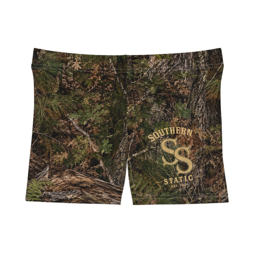 Camo Women's Shorts — Southern Static Logo All-Over Print