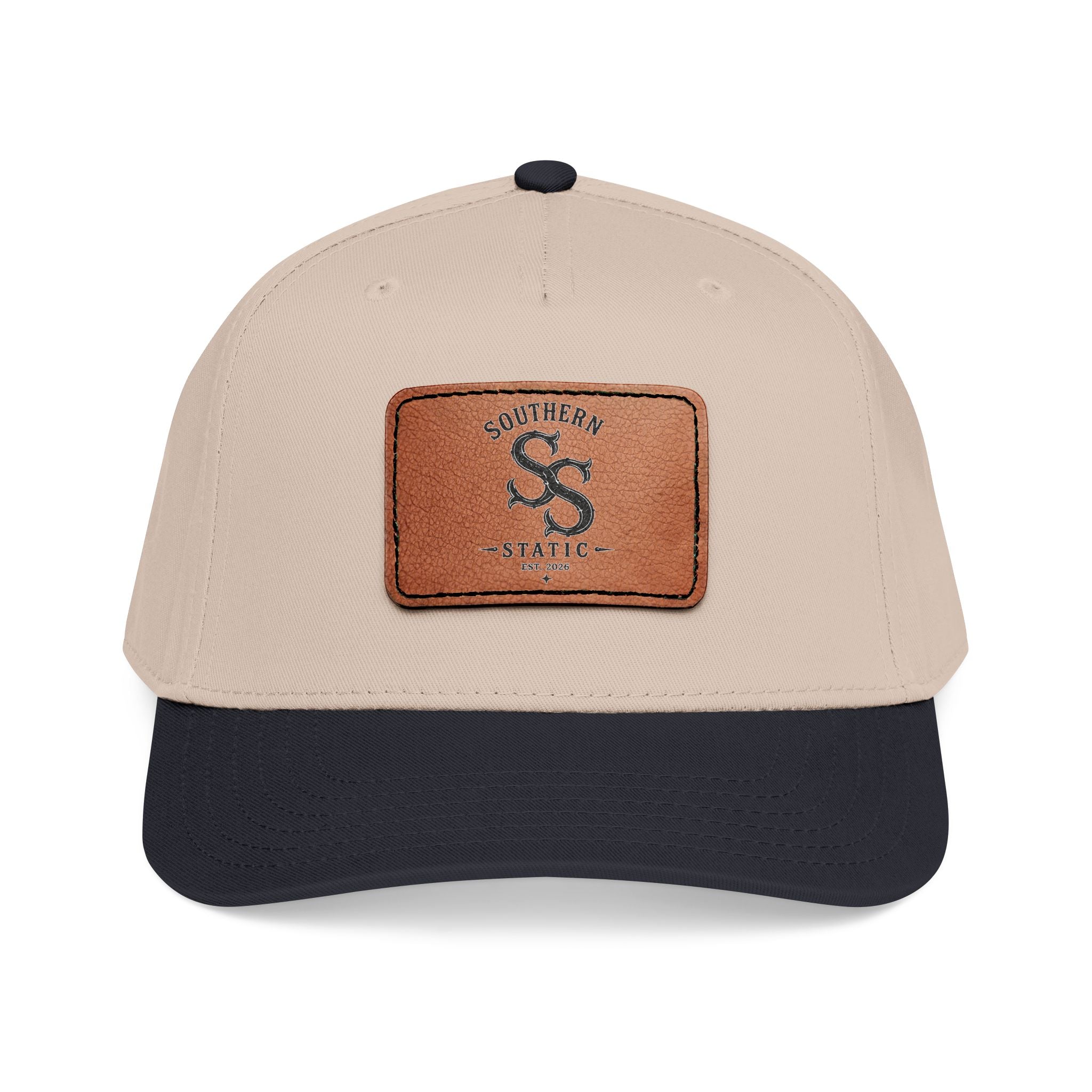 Leather Patch Baseball Cap – Vintage Southern Static Logo