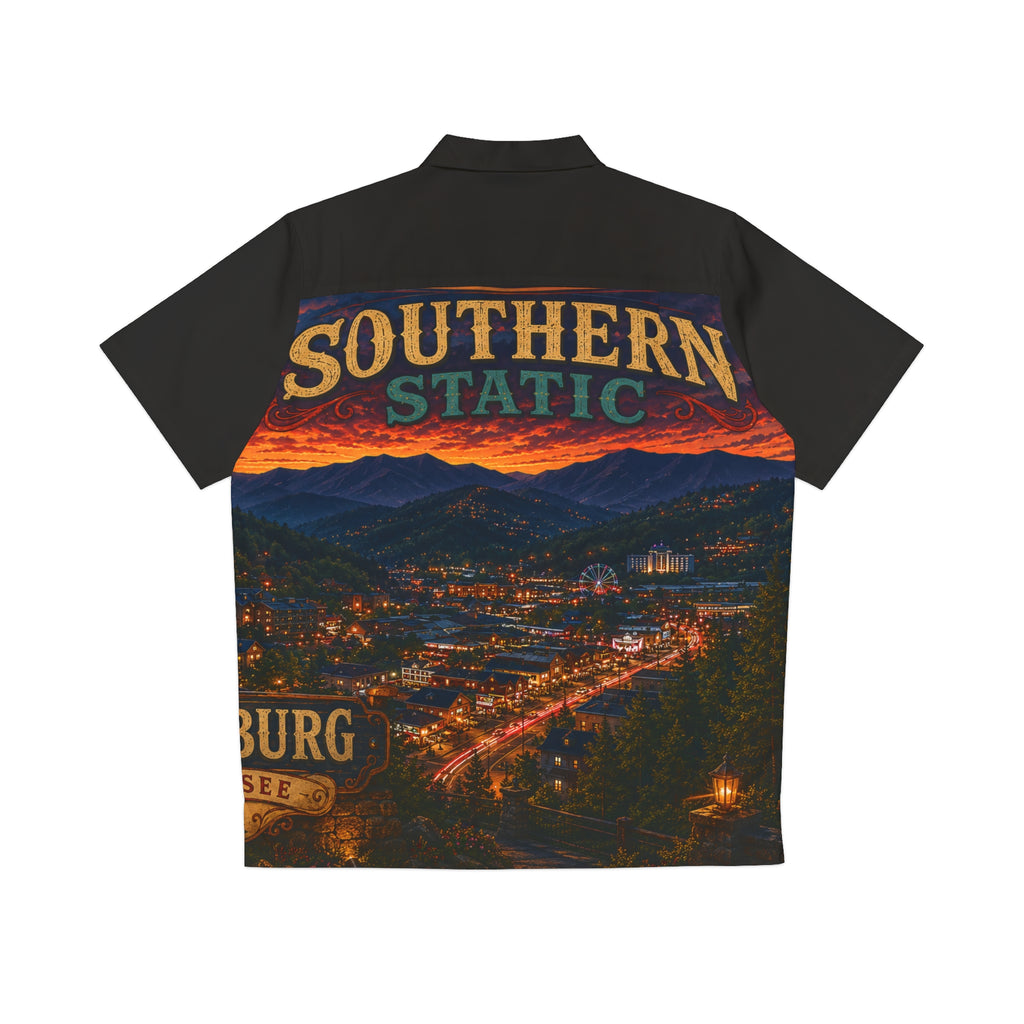 Sunset City Street Scene Hawaiian Shirt | Retro Neon Skyline AOP