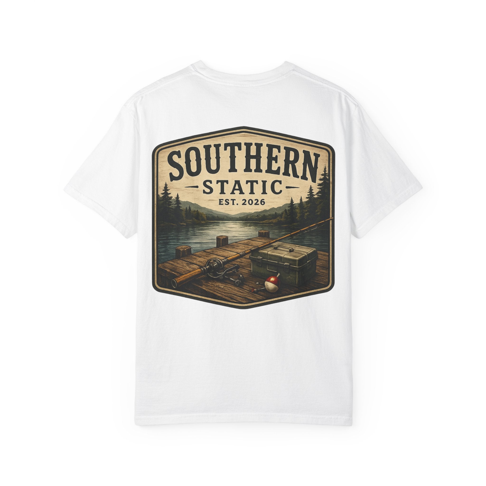 Lake Dock Graphic T-Shirt — "Southern Static" Vintage Outdoor Tee