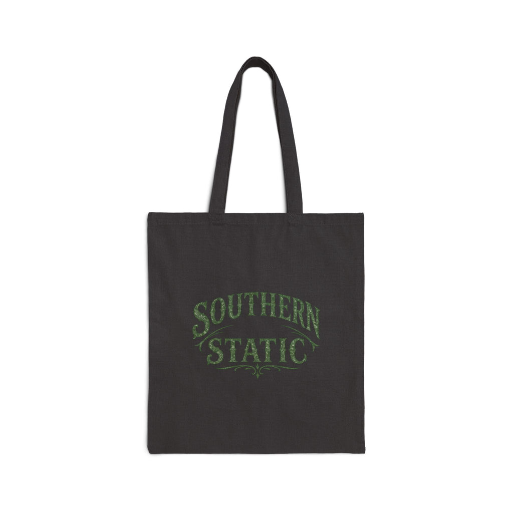 Southern Static tote bag | vintage script logo, canvas market tote