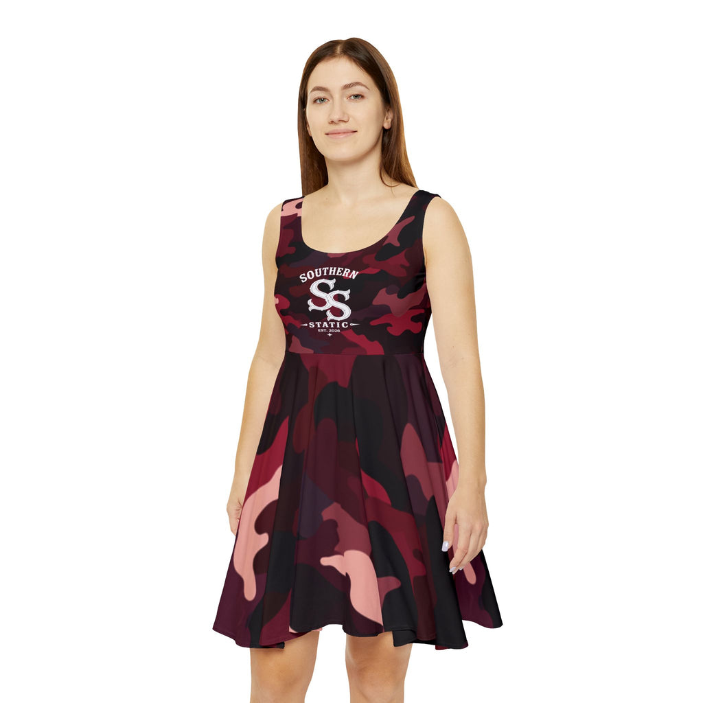 Red & Pink Camo Skater Dress – Southern Static Logo