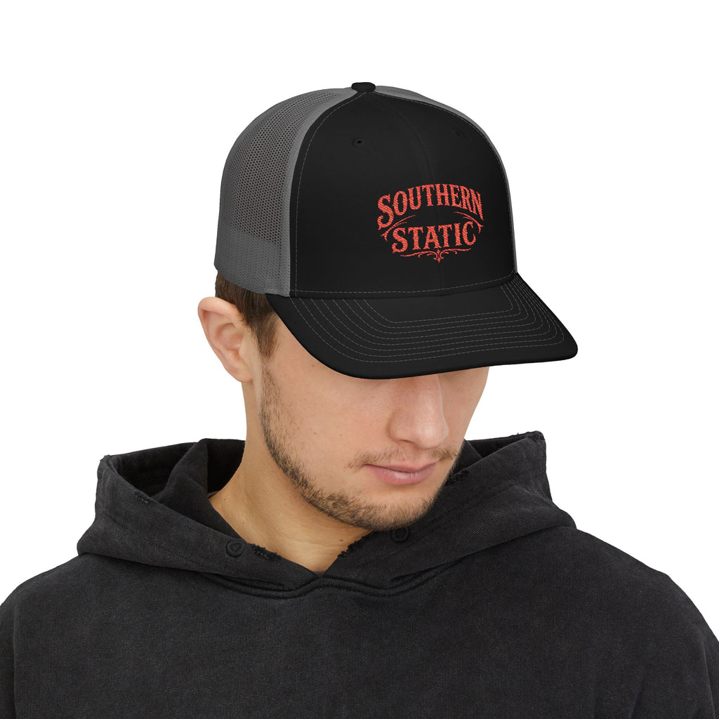 Southern Static Snapback Cap | Trucker Hat, Embroidered Logo, Retro Country
