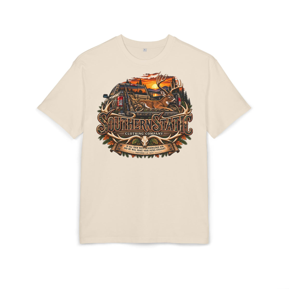 Southern Static Vintage Truck Tee — Retro Sunset Pickup Graphic T-Shirt