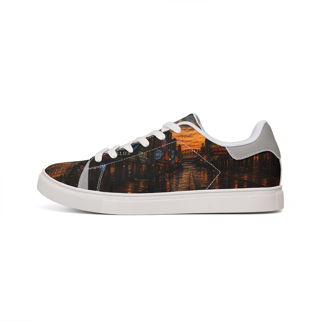 City Skyline at Dusk Sneakers | Low-Top Leather Shoes