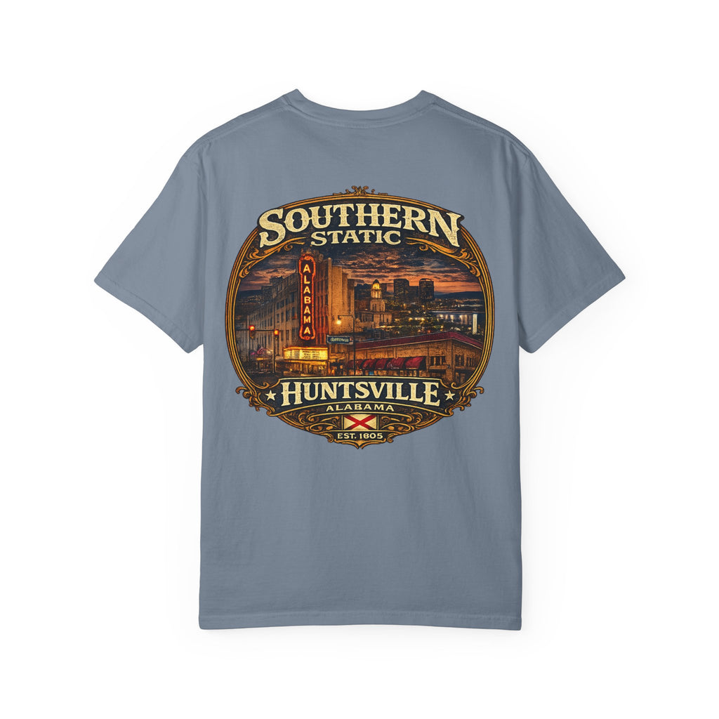 Huntsville Alabama SoutherN Static T-Shirt — Vintage City Skyline Tee