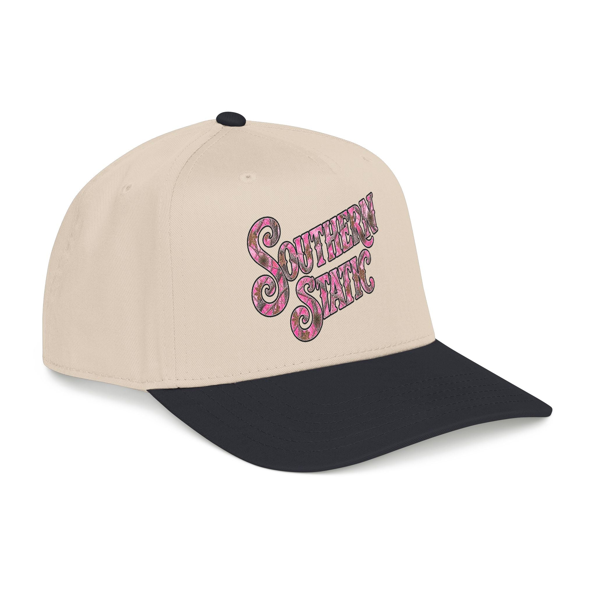 Mid Profile Baseball Cap — 'Southern State' Retro Floral Logo Hat