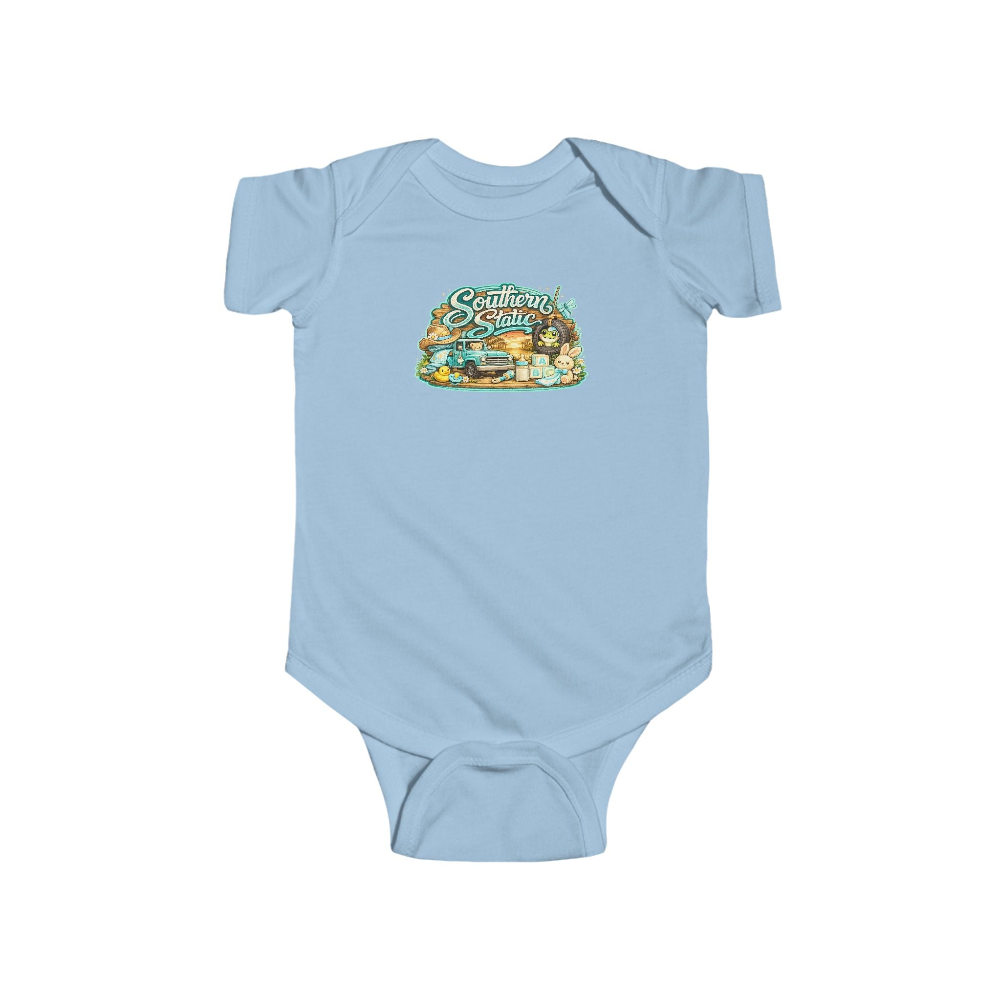 Infant Bodysuit - 'Gentle Sea Shore' Cute Beach Graphic Baby Onesie