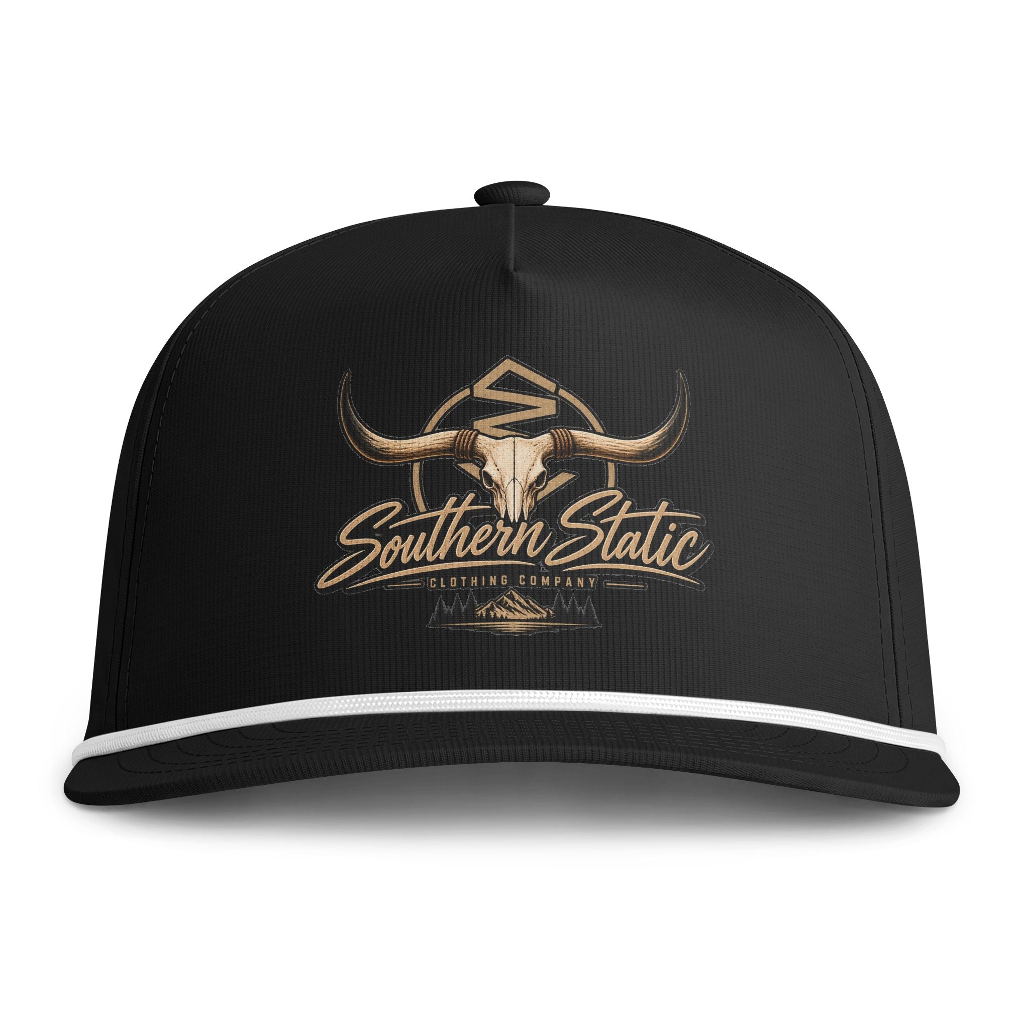 Southern Static Rope Cap — Western Skull Embroidered Trucker Hat