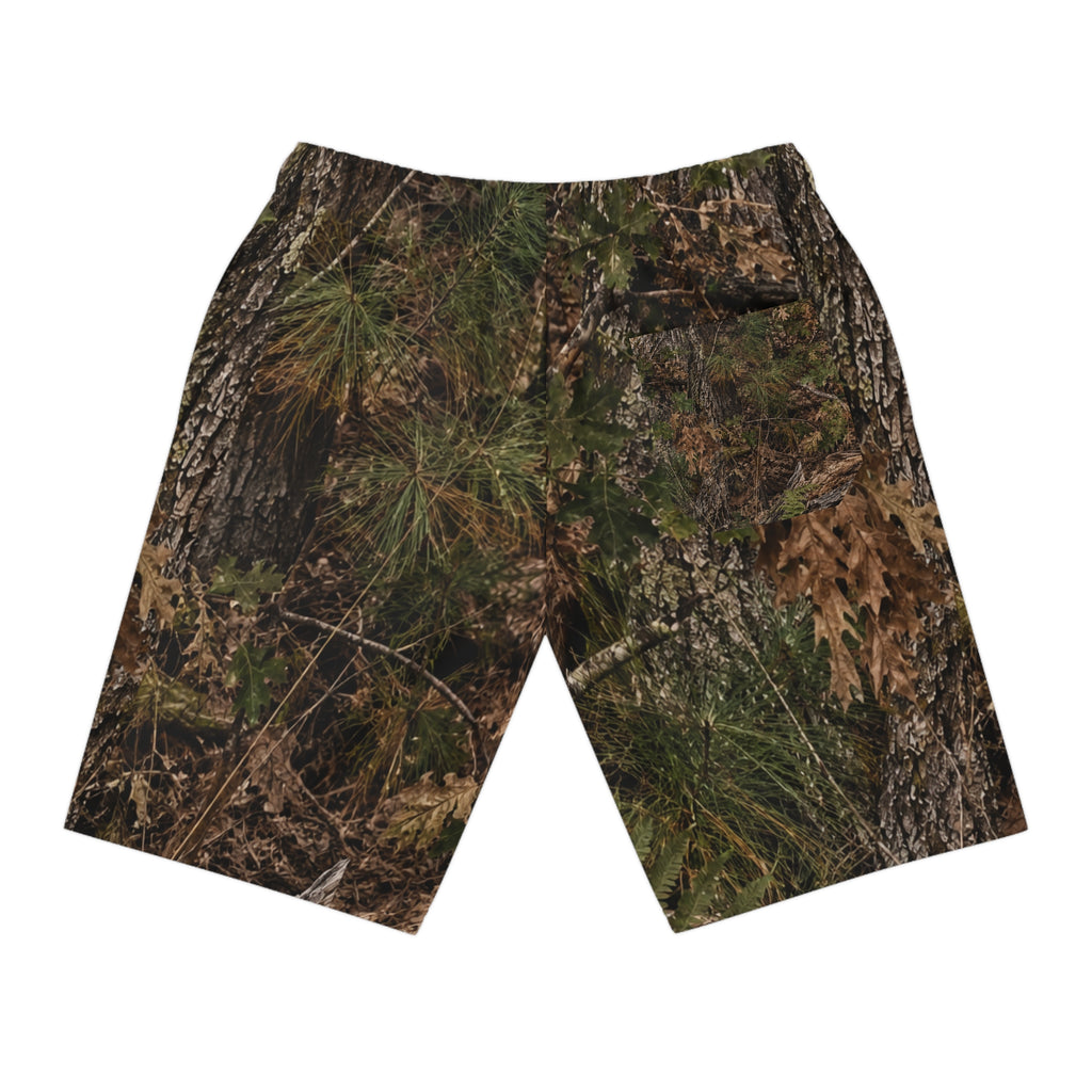 Camo Athletic Long Shorts — Southern Static Logo All-Over Print