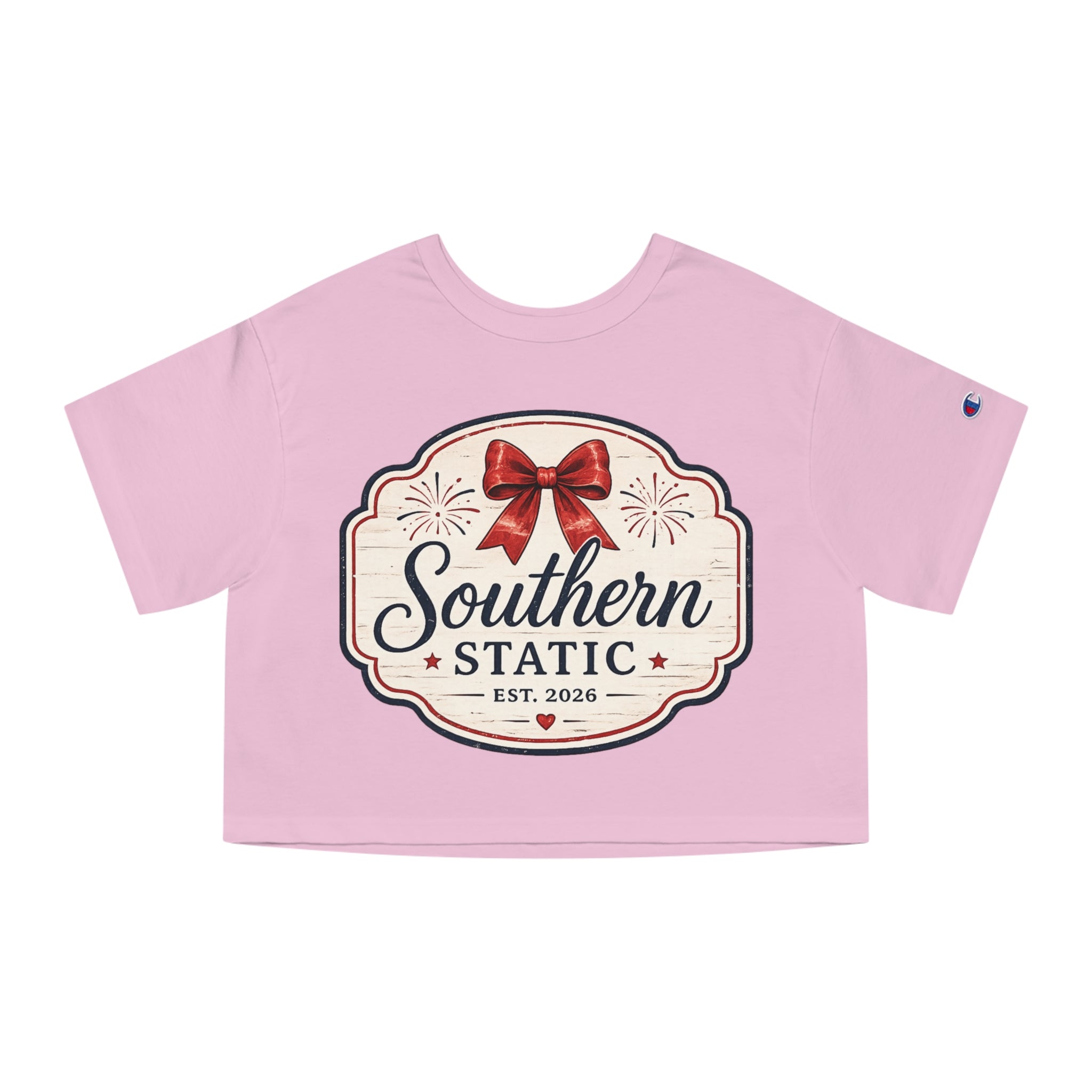 Women’s Southern Static Cropped T-Shirt — Retro Ribbon Logo Women's Tee