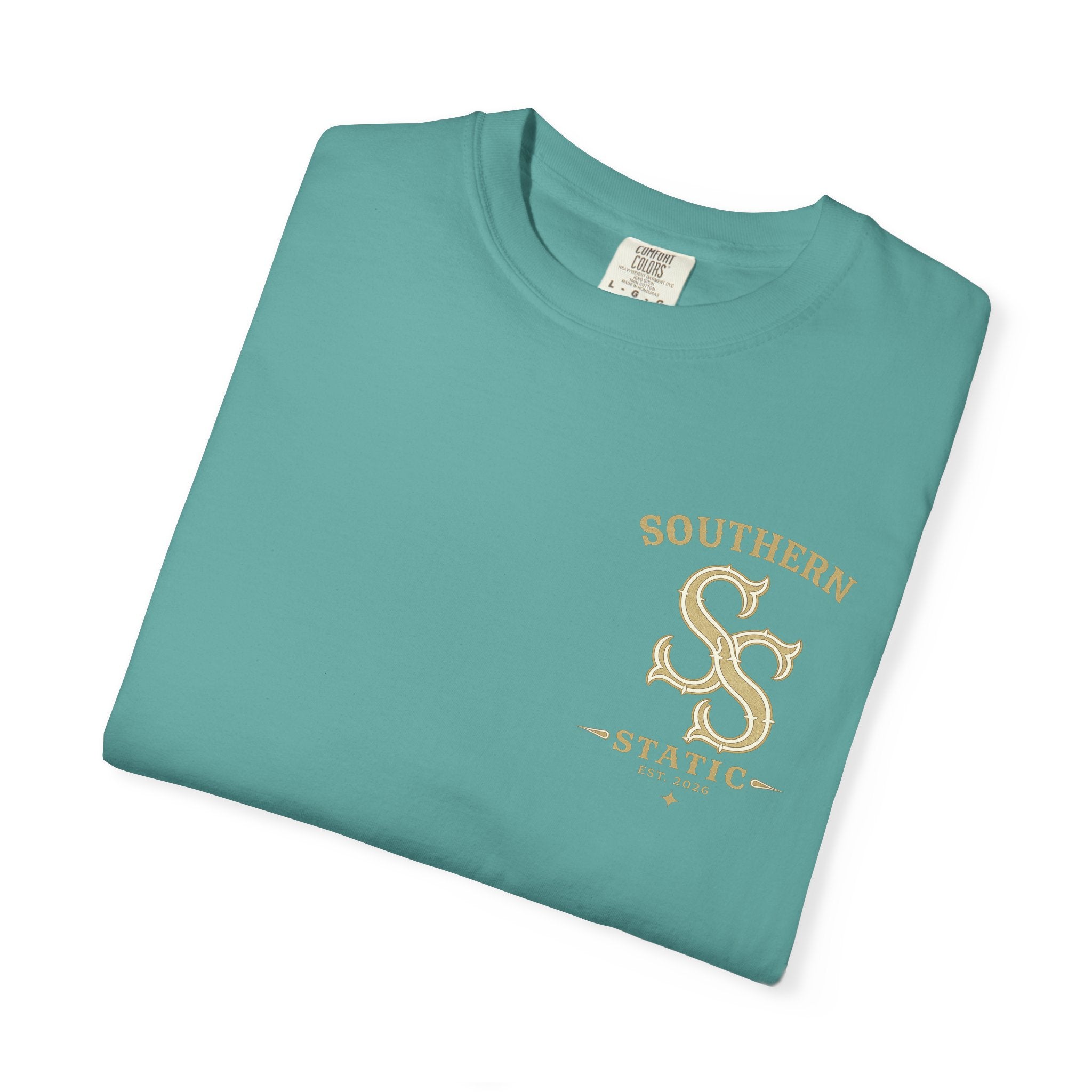 Fishing Graphic T-Shirt — "Southern Static" Bass Sunset Tee